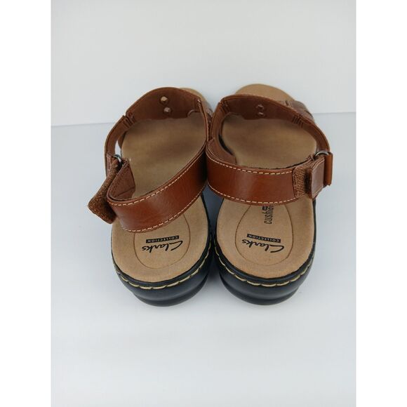 Clark's Collection Leisa Lakelyn Flat Sandal Brown Leather Women’s Size US 11 - Picture 8 of 16